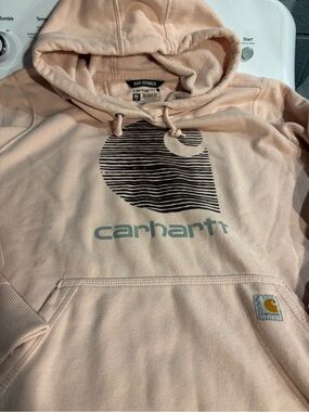Carhartt Light Pink Pullover Hoodie with Graphic Logo